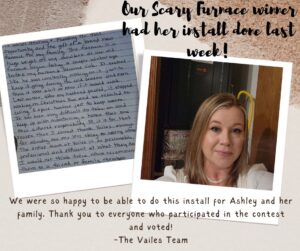 2023 Scary Furnace Giveaway Contest winner; Ashley D.